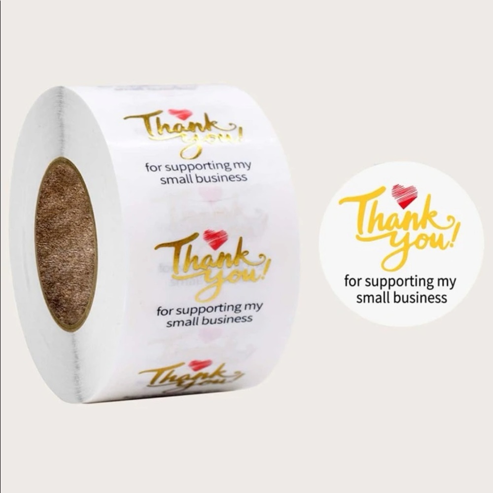 500 Count Clear Graphic - Thank You for supporting my small business - Stickers.